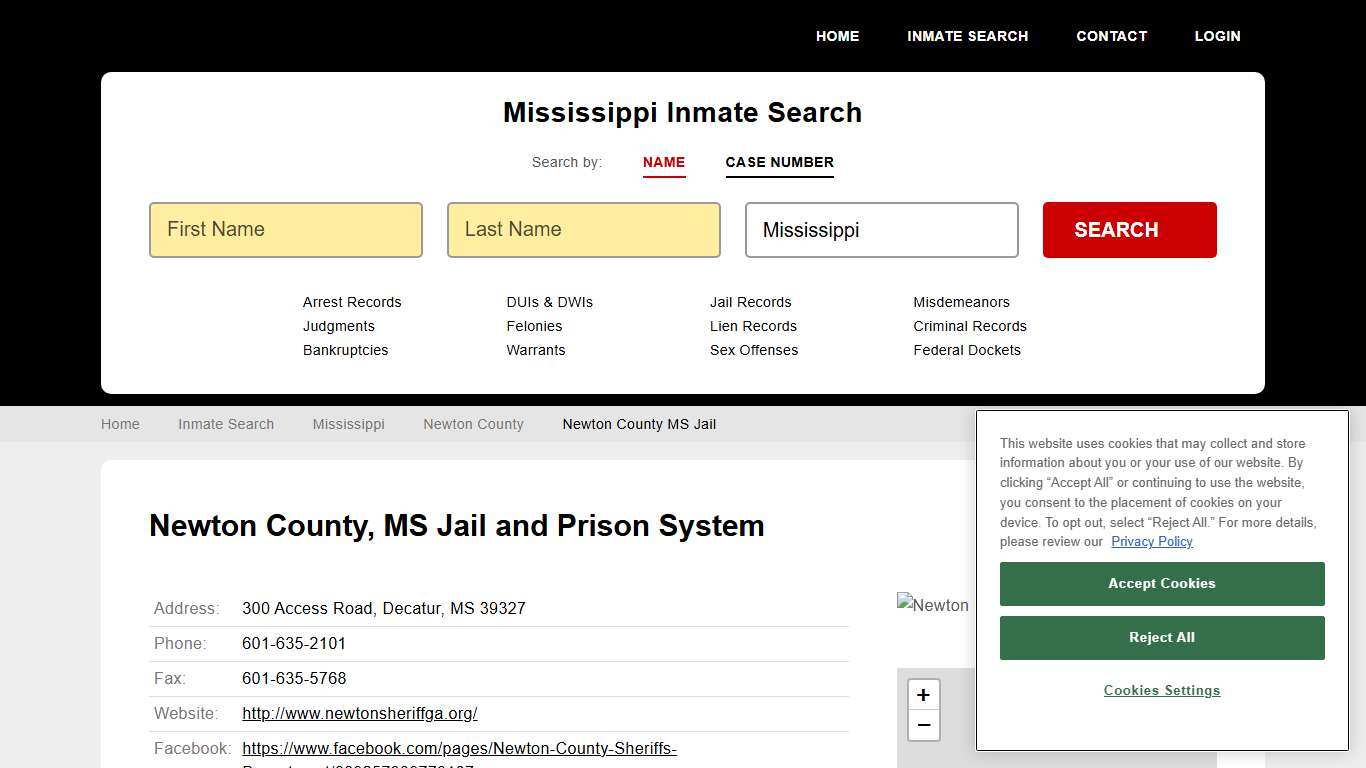 Newton County MS Jail Inmate Records Search, Mississippi - StateCourts